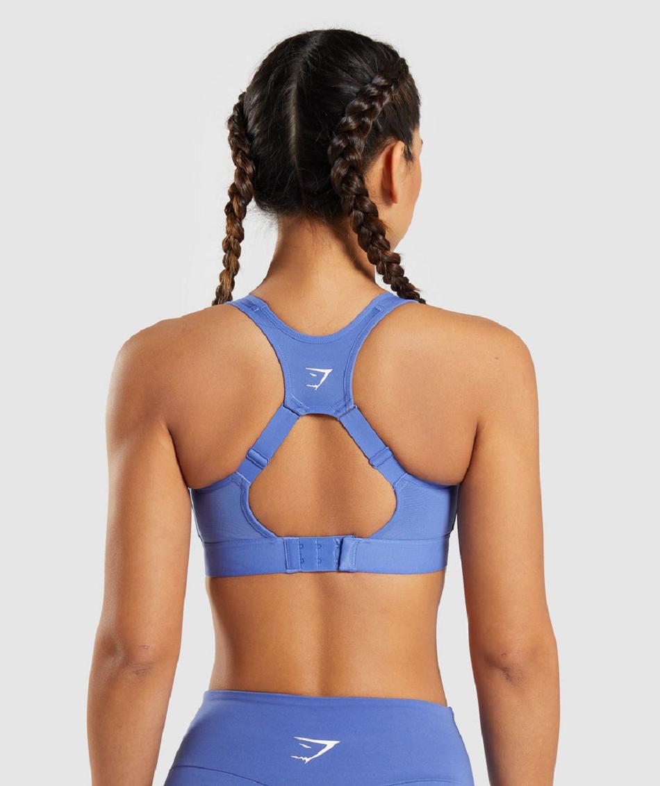 Gymshark Open Back Ženske Sportski Grudnjak Plave | HR 3433GSO